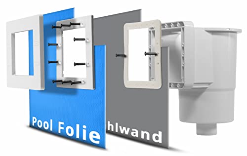 Paradies Pool GmbH Einbauskimmer Skimmerset komplett mit Dichtung Skimmerklappe Skimmerdeckel Schlauchanschluss 32/38 und Blende Menge: 1 Stück - 2