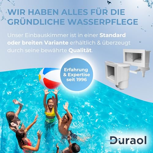 Duraol Pool Einbauskimmer I Hochwertiges Skimmer Set für Fertigbecken & Aufstellbecken I Einbau-Skimmer Pool aus ABS Kunststoff I Skimmer Set Stahlwandpool für Rund- & Ovalformbecken - 8