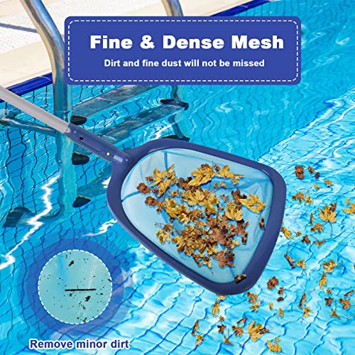 AMFUN Pool Reinigungsset, Pool Zubehör Set, Schwimmbecken-Skimmernetz mit Verstellbarer 35-Zoll-Aluminium-Teleskopstange, Schrubberbürste, Schwammbürste, PH-Testpapier, für Pool und Teichreinigung - 3