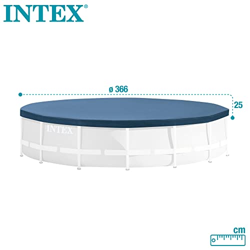 Intex 28031 Round Pool Cover - Poolabdeckplane - Ø 366 cm - Für Metal und Prism Frame Pool, Dunkelblau - 6